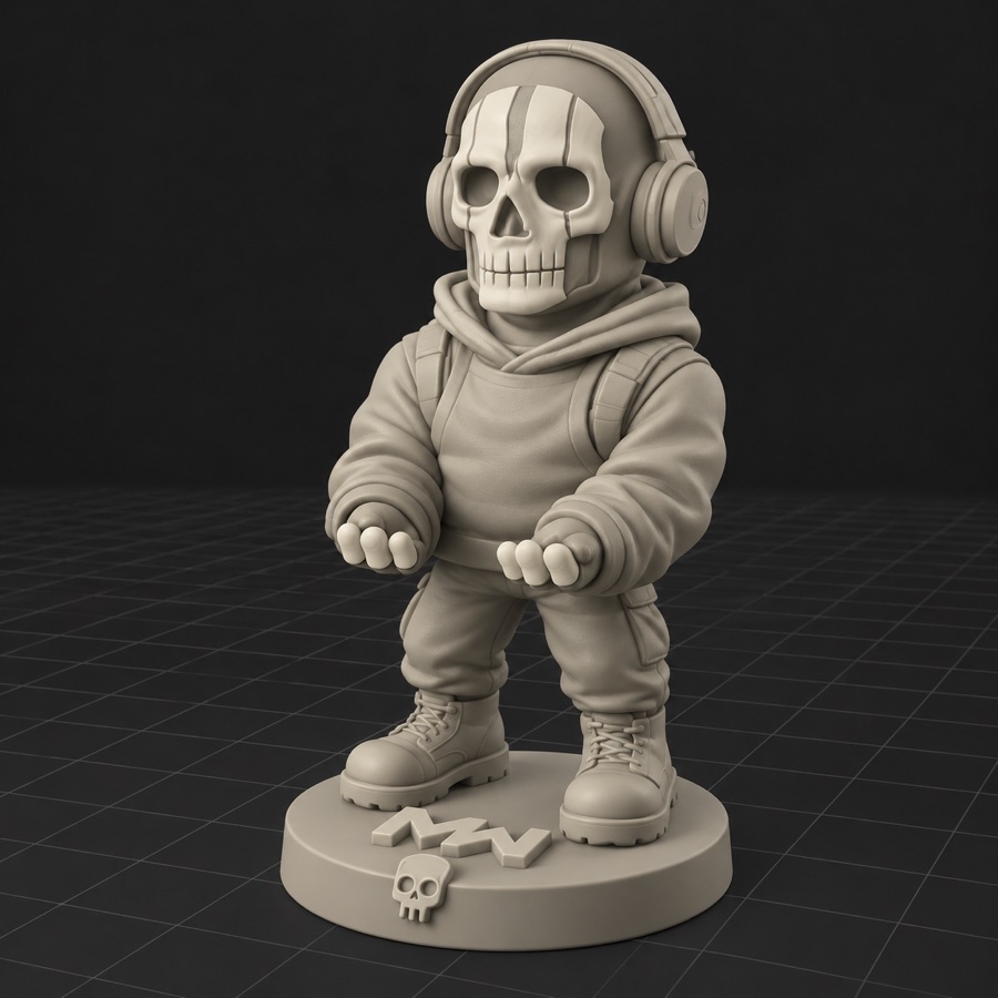 STL file of the hooded skull controller holder